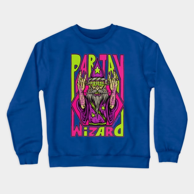 Party Wizard Crewneck Sweatshirt by creepyjason